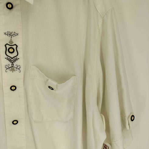 DOMITEX 90S リネン混 S/S チロリアンシャツ メンズ import:XXL