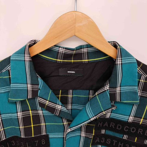 ディーゼル DIESEL ベルクロワッペン バックロゴ チェックシャツ メンズ import:L