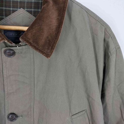 COTTON COMPANY 襟コーデュロイ 裏地チェック ハンティングジャケット メンズ JPN:L