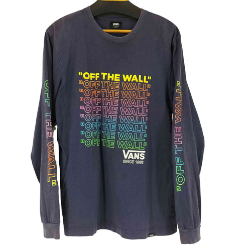 バンズ VANS マルチカラー フロントプリント L/S Tシャツ メンズ L