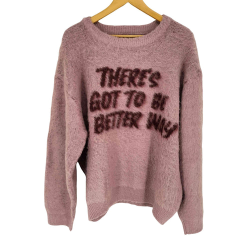 AOMM フロント刺繍シャギーニット cool レディース FREE