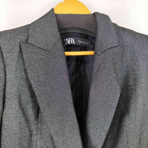 ザラ ZARA ビジューボタンラメテーラードジャケット レディース import:M