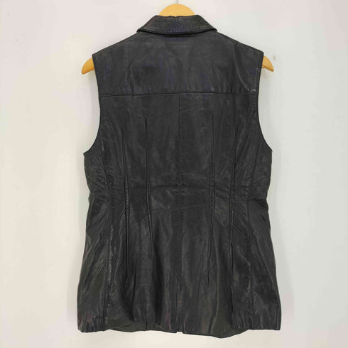 トラサルディ TRUSSARDI ダブルジップ レザー ベスト メンズ
