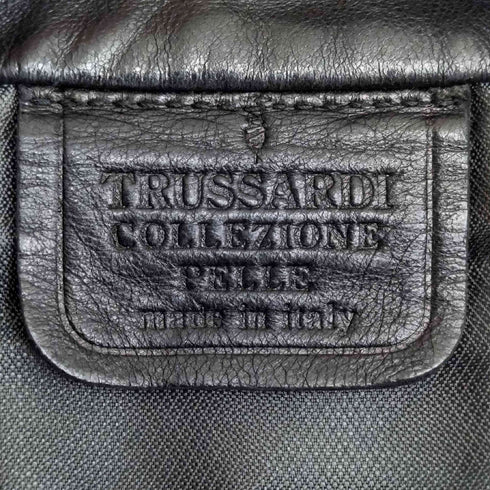 トラサルディ TRUSSARDI ダブルジップ レザー ベスト メンズ