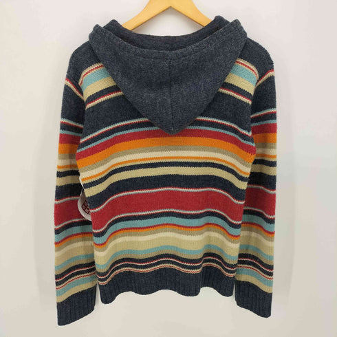 ローカルモーション local motion マルチボーダー ジップアップ ニット パーカー メンズ import:M