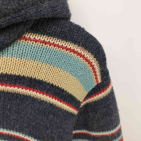 ローカルモーション local motion マルチボーダー ジップアップ ニット パーカー メンズ import:M