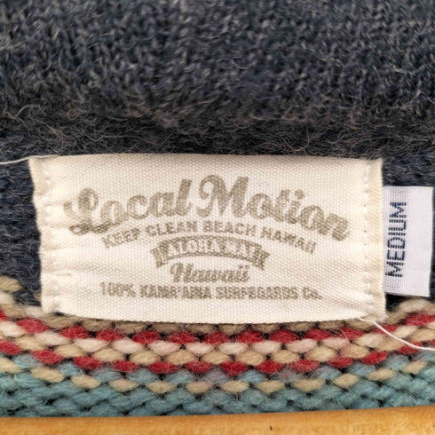 ローカルモーション local motion マルチボーダー ジップアップ ニット パーカー メンズ import:M