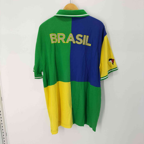 トミーヒルフィガー TOMMY HILFIGER パッチワーク ビックシルエット マルチカラー ポロシャツ メンズ import:XXL