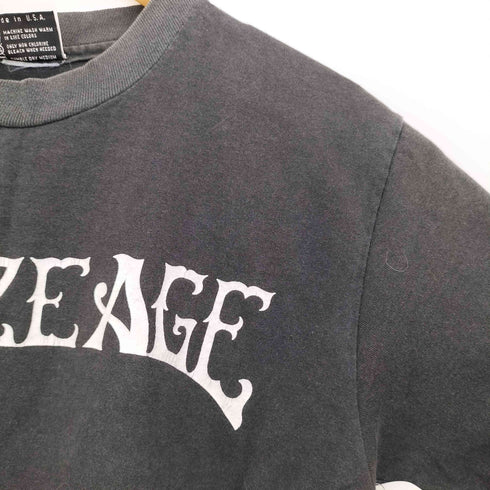BRONZE AGE 90s 初期 USA製 シングルステッチ 両面プリント サークル フィッシュ 半袖 Tシャツ メンズ import:M