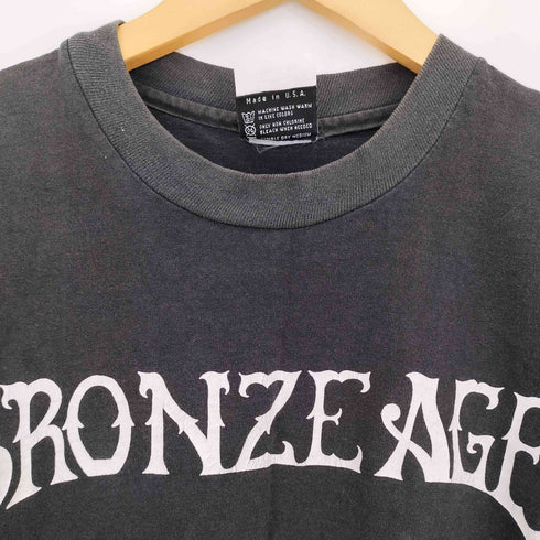 BRONZE AGE 90s 初期 USA製 シングルステッチ 両面プリント サークル フィッシュ 半袖 Tシャツ メンズ import:M