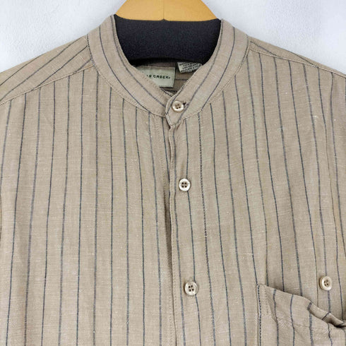 FALLS CREEK ストライプ S/S バンドカラーシャツ メンズ import:M