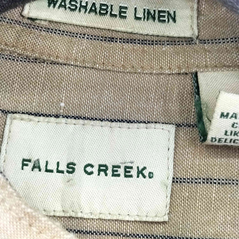 FALLS CREEK ストライプ S/S バンドカラーシャツ メンズ import:M