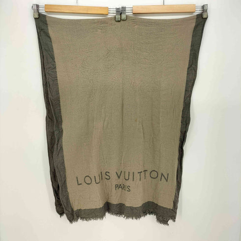 ルイヴィトン LOUIS VUITTON イタリア製 ウール カシミヤ ロゴ 大判 ストール メンズ
