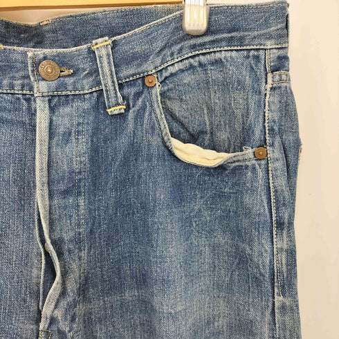 リーバイス Levis 50-60s 501XX ウエスト バックポケットシングル ボタン裏刻印無し 隠しリベット 赤耳 ボタンフライデニムパンツ メンズ