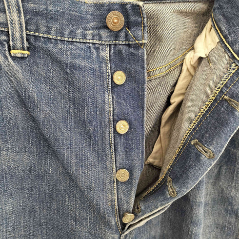 リーバイス Levis 50-60s 501XX ウエスト バックポケットシングル ボタン裏刻印無し 隠しリベット 赤耳 ボタンフライデニムパンツ メンズ