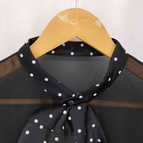 サカイ Sacai メッシュ切替ドット柄リボンデザインシャツ レディース 2