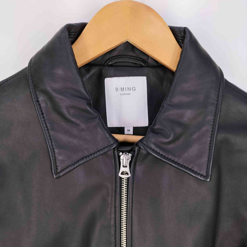 ビーミングバイビームス B:MING by BEAMS ラムレザー シングル ライダースジャケット レディース JPN:M