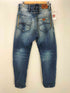 アルマーニジーンズ ARMANI JEANS イタリア製 J09 Antifit-LowCrotch ロゴ パッチ 立体裁断 ダメージ スリム デニム パンツ メンズ W:29 L:34