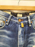 アルマーニジーンズ ARMANI JEANS イタリア製 J09 Antifit-LowCrotch ロゴ パッチ 立体裁断 ダメージ スリム デニム パンツ メンズ W:29 L:34