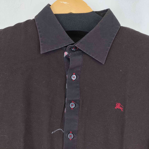 バーバリーブラックレーベル BURBERRY BLACK LABEL ワンポイント刺繍 S/S ポロシャツ メンズ JPN:2