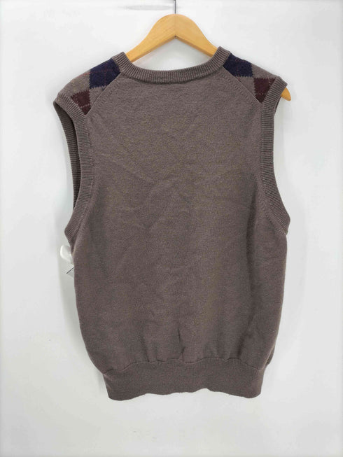 90S Tricots St.Raphael PURE NWE WOOL アーガイル柄 ニット ベスト メンズ import:L