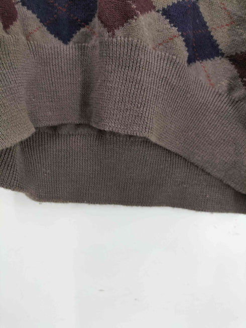 90S Tricots St.Raphael PURE NWE WOOL アーガイル柄 ニット ベスト メンズ import:L