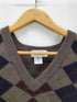 90S Tricots St.Raphael PURE NWE WOOL アーガイル柄 ニット ベスト メンズ import:L