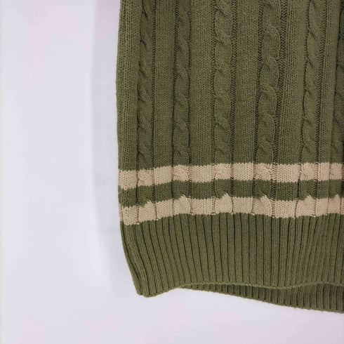 バブアー Barbour 90s スコットランド製 コットンリネン ニットベスト メンズ EX LARGE