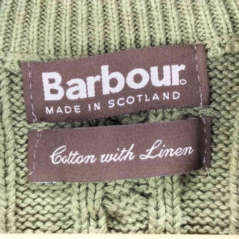バブアー Barbour 90s スコットランド製 コットンリネン ニットベスト メンズ EX LARGE