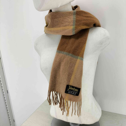 ジョンストンズオブエルガン johnstons of elgin カシミヤウール チェックマフラー メンズ