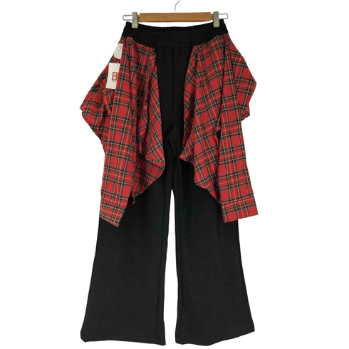 FIVEL GENE チェックスカートレイヤードスウェットパンツ メンズ