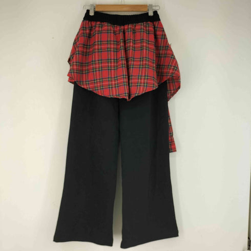 FIVEL GENE チェックスカートレイヤードスウェットパンツ メンズ