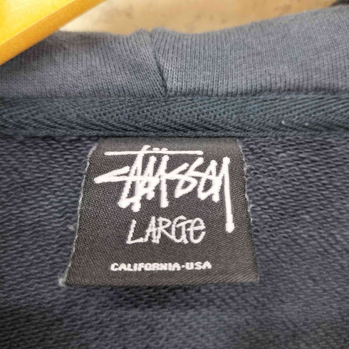 ステューシー Stussy フロッキープリントプルオーバーパーカー メンズ L