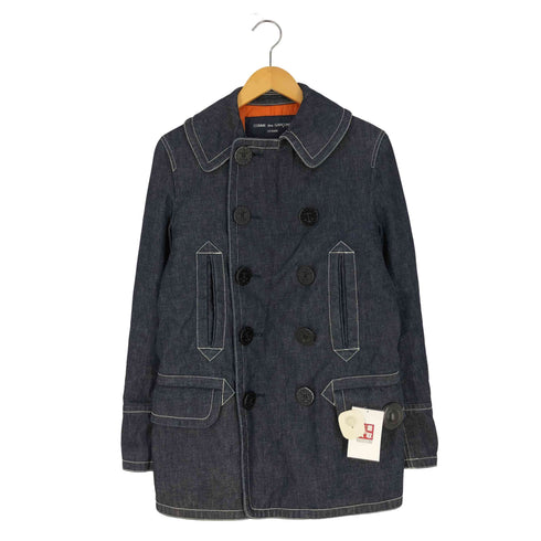 コムデギャルソンオム COMME des GARCONS HOMME 13AW AD2013 裏地キルティング デニム Pコート レディース JPN:XS