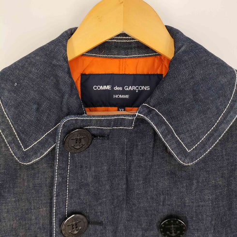 コムデギャルソンオム COMME des GARCONS HOMME 13AW AD2013 裏地キルティング デニム Pコート レディース JPN:XS