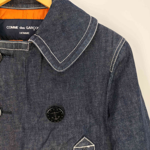 コムデギャルソンオム COMME des GARCONS HOMME 13AW AD2013 裏地キルティング デニム Pコート レディース JPN:XS