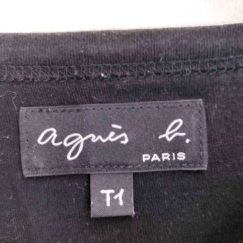 アニエスベー agnes b. ロゴプリント コットン 半袖Tシャツ レディース T1