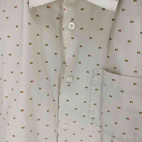 ステューシー Stussy 90S 紺タグ MADE IN USA 総柄 レギュラーカラーS/S シャツ メンズ import:M
