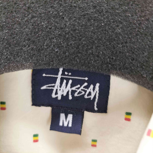 ステューシー Stussy 90S 紺タグ MADE IN USA 総柄 レギュラーカラーS/S シャツ メンズ import:M