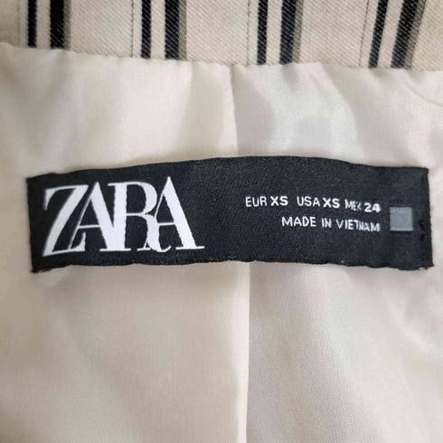 ザラ ZARA ストライプ ダブルブレスト テーラードジャケット レディース import:XS