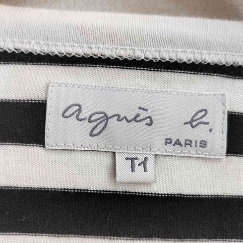 アニエスベー agnes b. ボーダーフレンチスリーブ 半袖カットソー レディース T1
