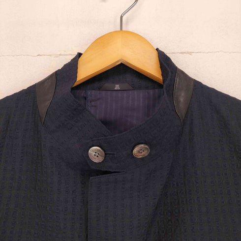 ランバン LANVIN シルク チンストラップ ジップジャケット メンズ B46
