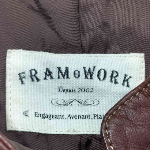 フレームワーク FRAMeWORK スタンドカラー ダブル ライダース ジャケット レディース 36