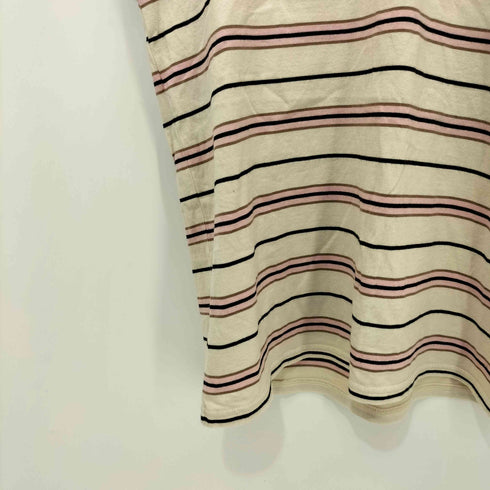 ロクビューティーアンドユースユナイテッドアローズ 6 BEAUTY & YOUTH UNITED ARROWS 22SS COTTON MULTI BORDER NO SLEEVE T-SHIRT レディース