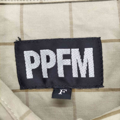 ピーピーエフエム PPFM 00s- 裾ドローコードチェック柄 S/S シャツ メンズ F