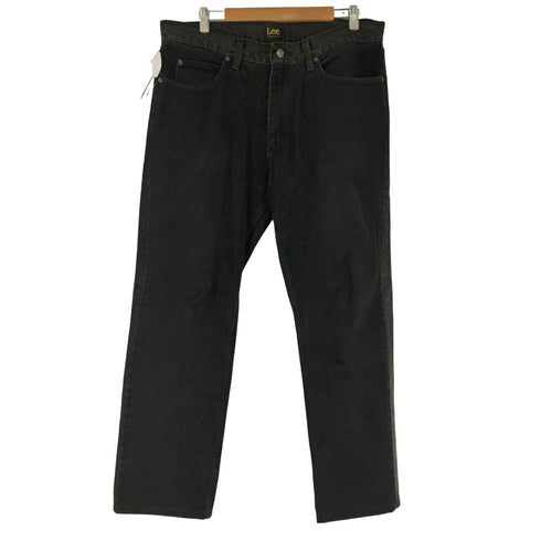 リー Lee メキシコ製 REGULAR FIT ストレートブラックデニムパンツ メンズ 36/32