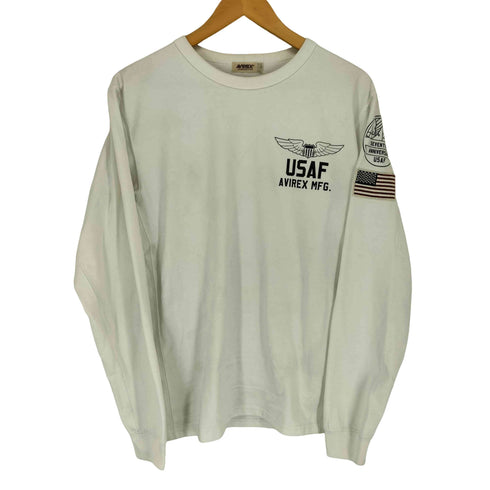 アヴィレックス AVIREX 70th ANNIVERSARY 両面刺繍クルーネック L/S TEE メンズ L