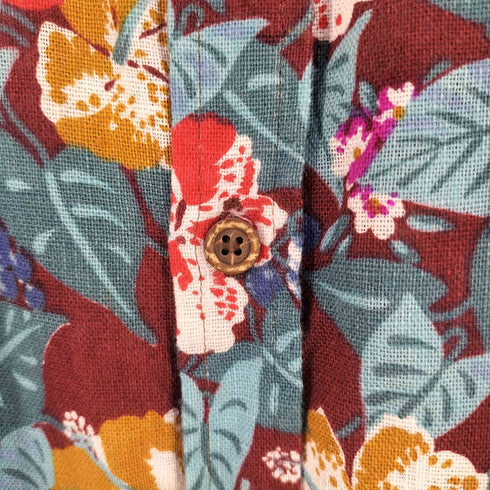 イッティビッティ ITTY-BITTY Vintage Fabric 花柄 コットン レギュラーカラーシャツ メンズ JPN:3