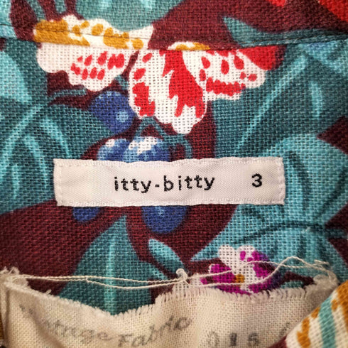 イッティビッティ ITTY-BITTY Vintage Fabric 花柄 コットン レギュラーカラーシャツ メンズ JPN:3