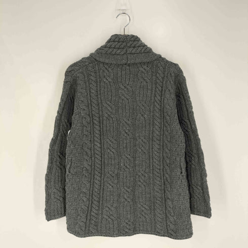 CARRAIGDONN アイルランド製 メリノウール ケーブル編み ボタンレスカーディガン メンズ import:S